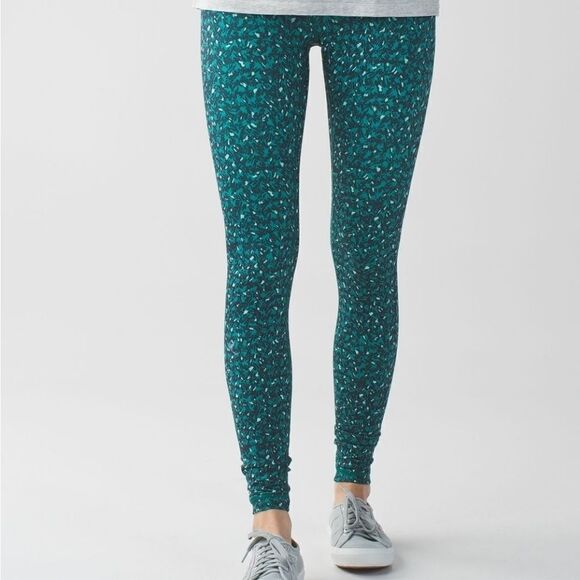 Lululemon Wunder Under Pants Mountain Peak Teal Leggings Size 4 - Picture 8 of 11